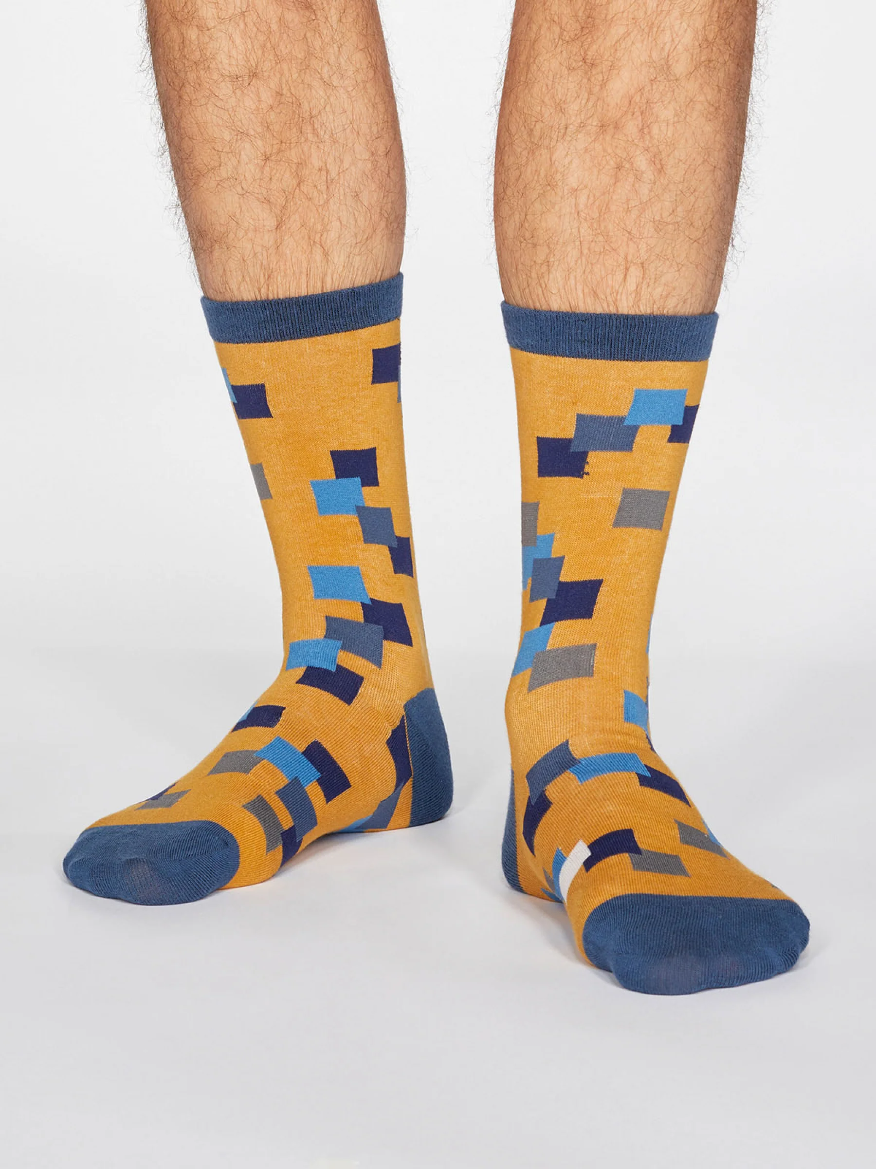 Evan Square Socks - Mustard Yellow - Flockneti