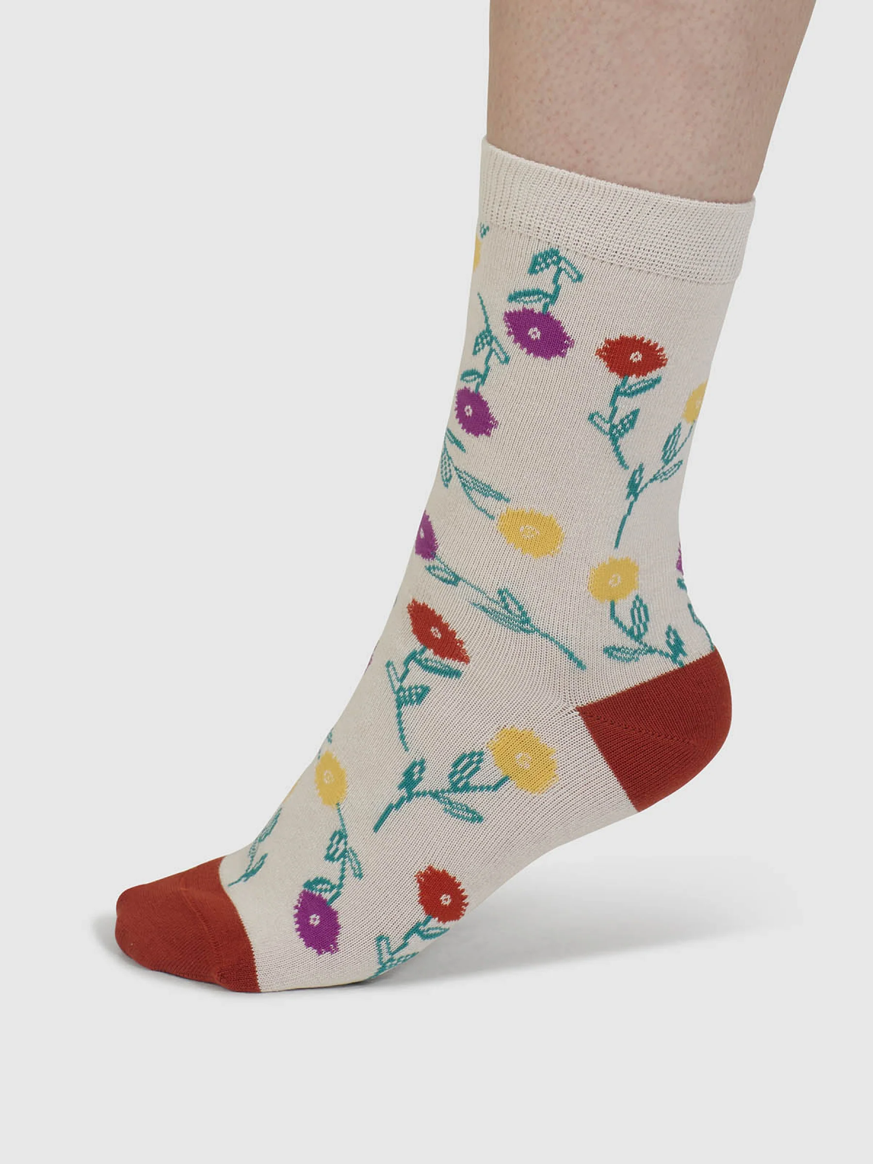 Flavia Floral Bamboo 4 Pack Sock Box - Multi - Flockneti