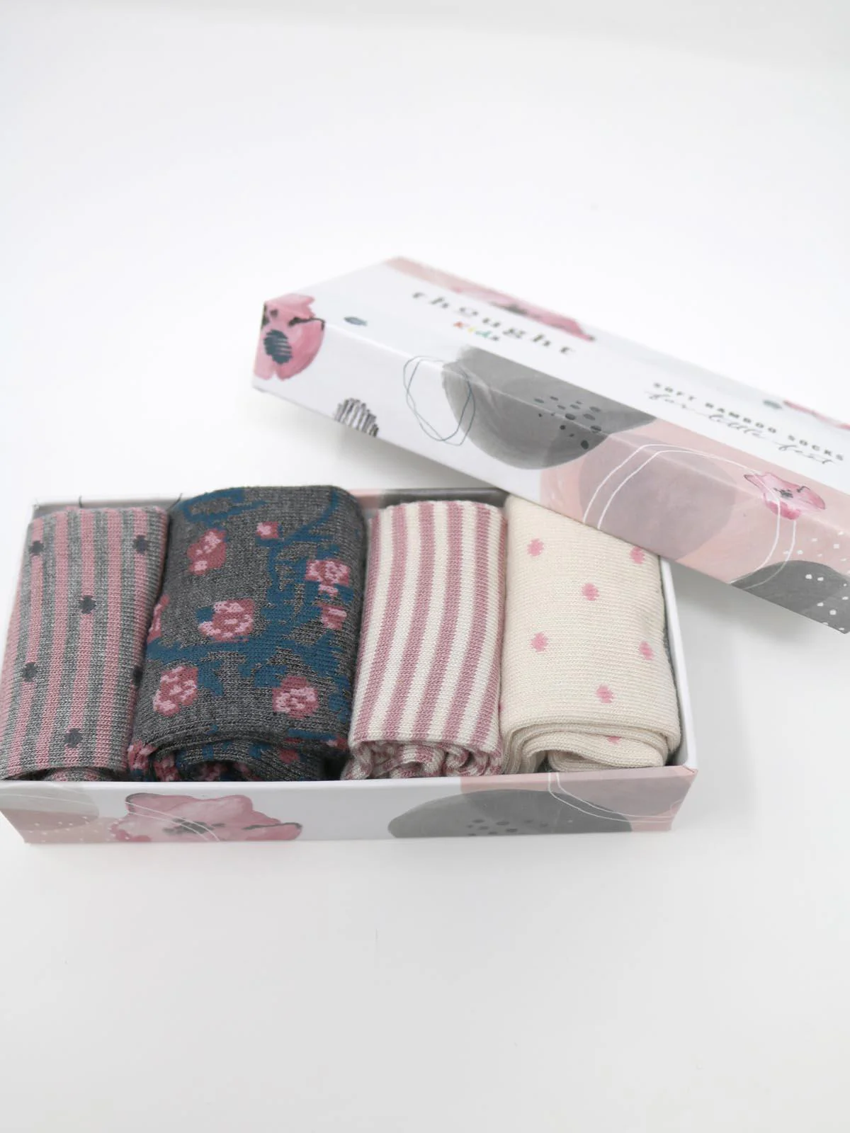 Rose Bamboo Baby Spot & Stripe Socks Gift - Flockneti