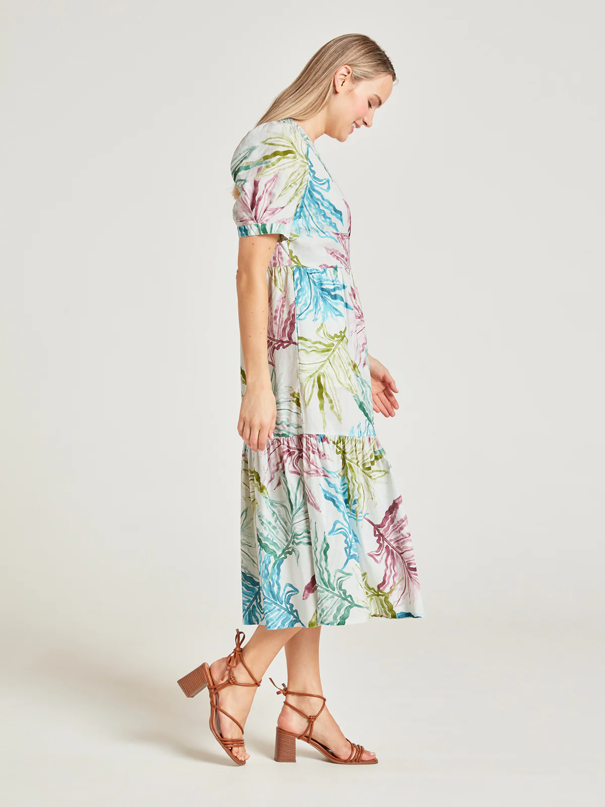 Laurel Hemp Watercolour Wrap Dress - Multi - Flockneti
