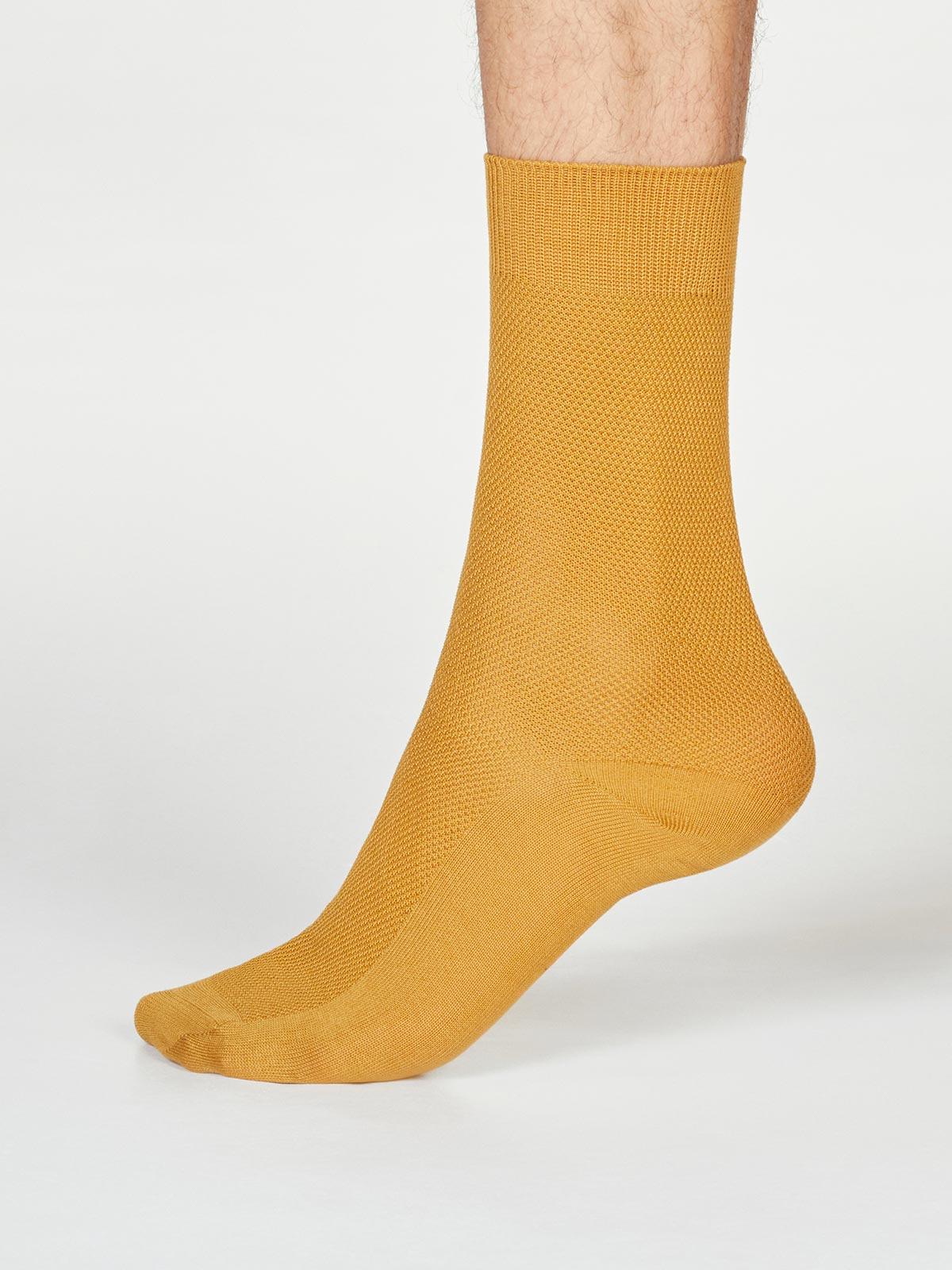 Rodney Dress Socks - Amber Yellow - Flockneti