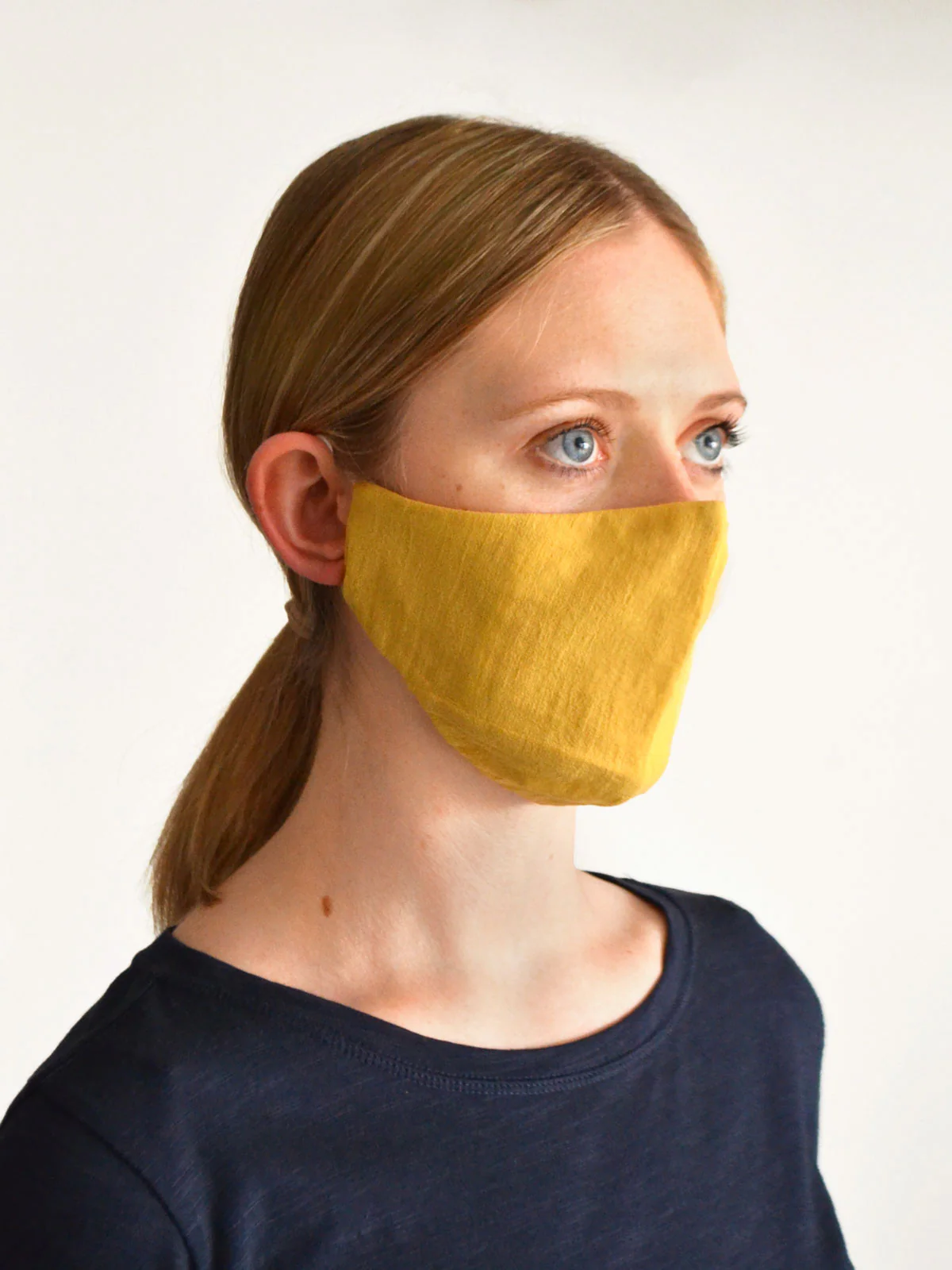 Organic Cotton Printed Face Mask - Mimosa Yellow - Flockneti