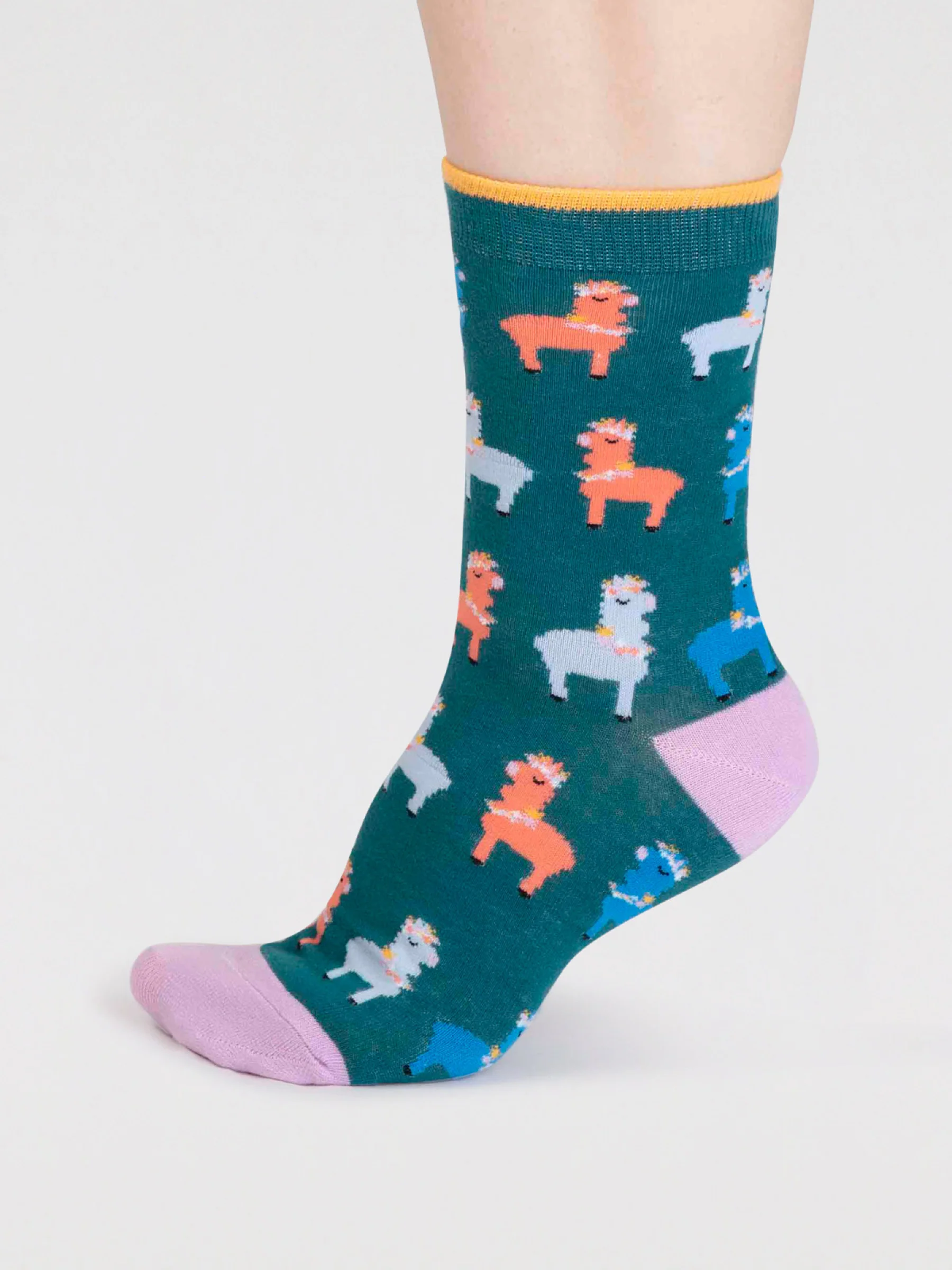 Maria Organic Cotton Llama Sock Box - Multi - Flockneti