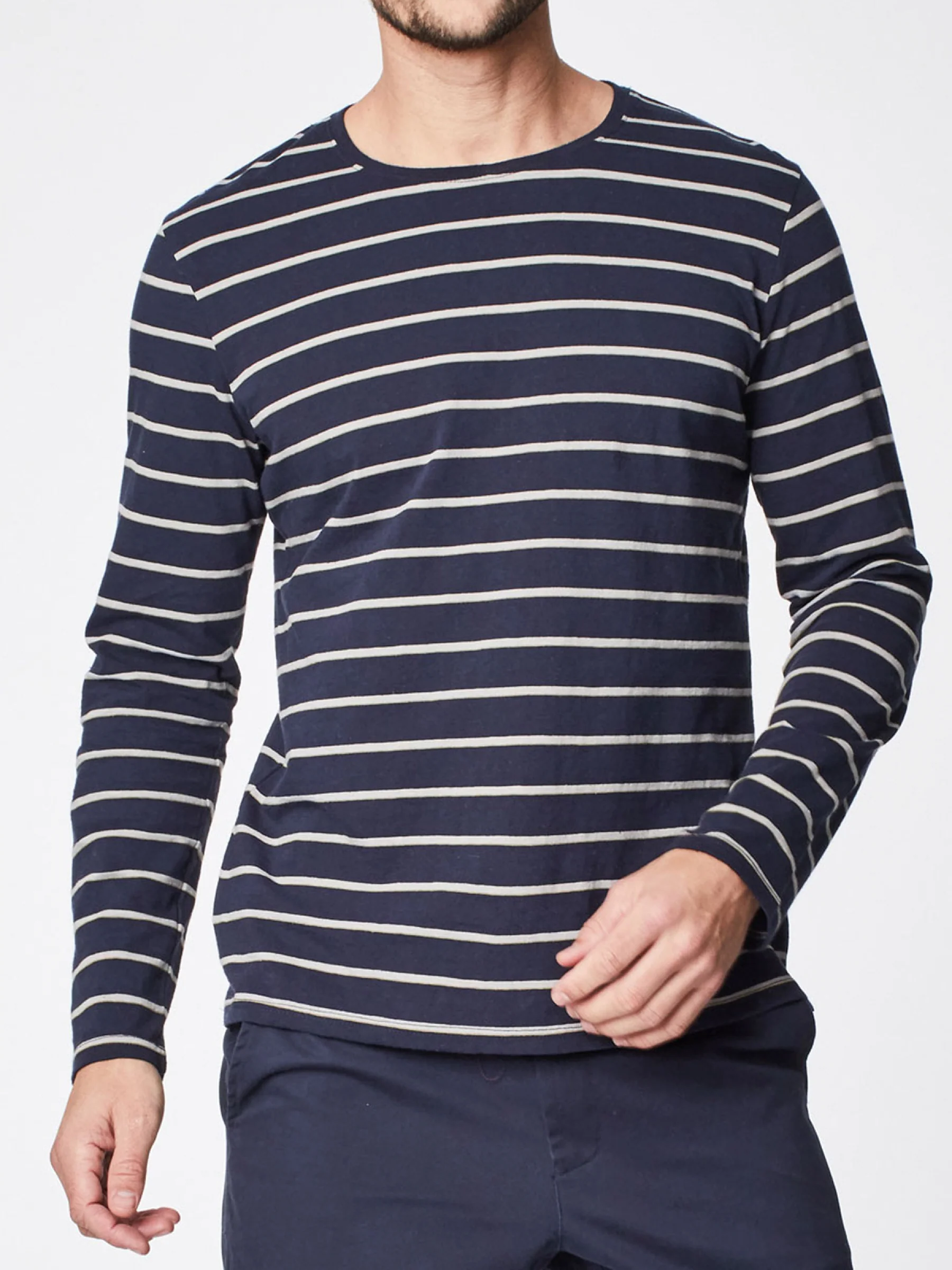 Filip Hemp Long Sleeve Striped Top - Flockneti