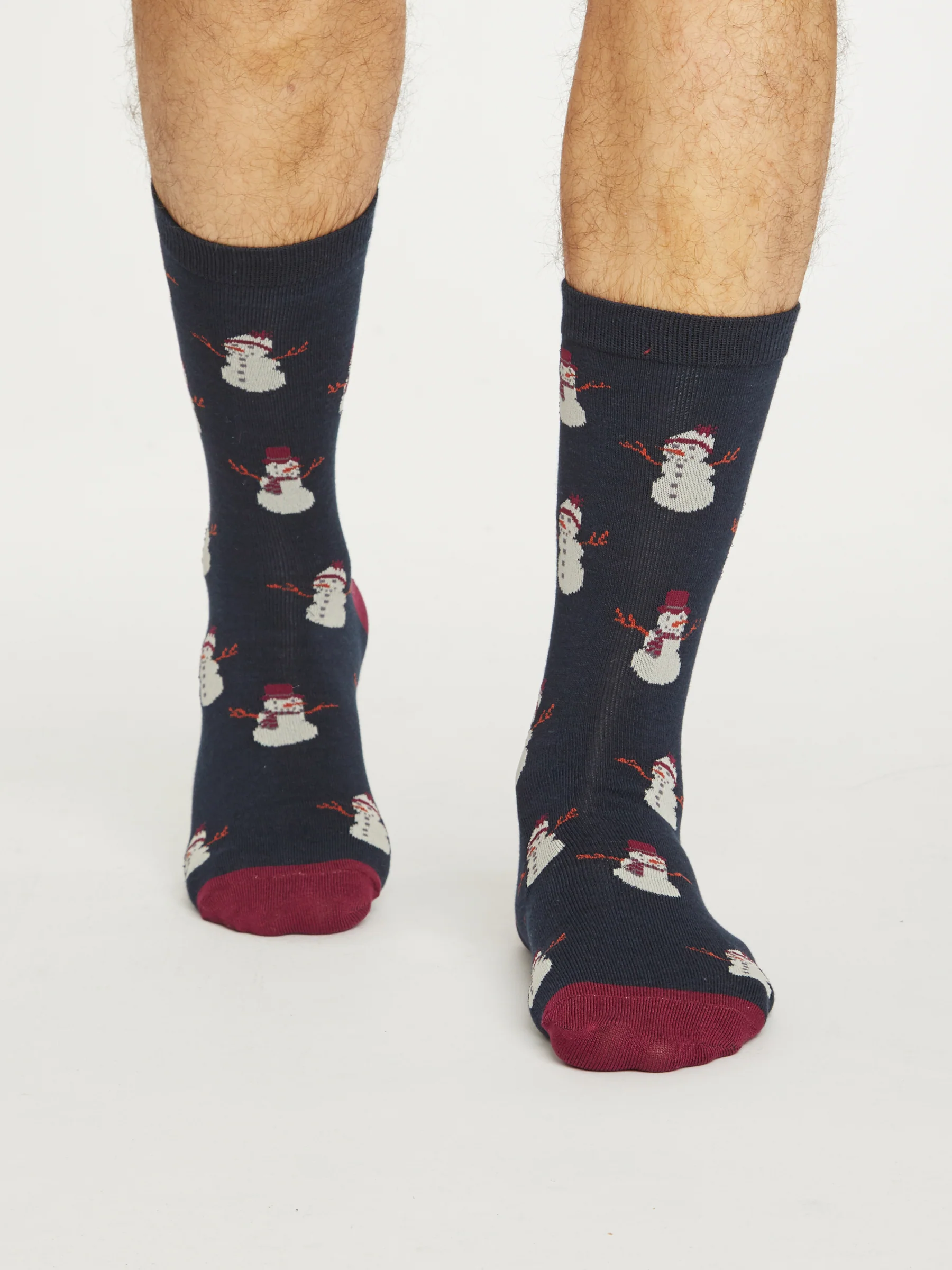Snowman Socks - Midnight Navy - Flockneti