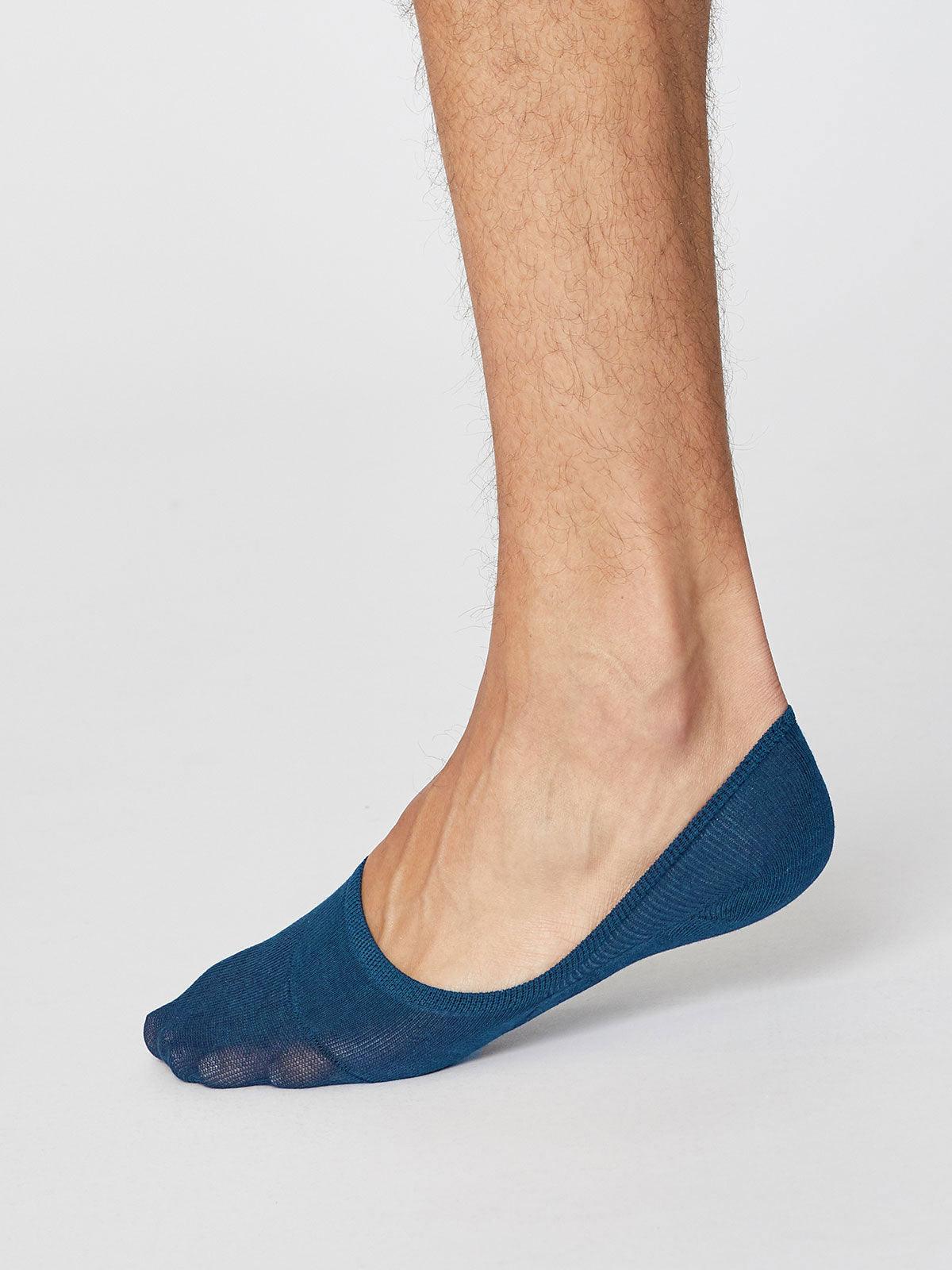 No Show Men's Invisible Socks - Mosaic Blue - Flockneti