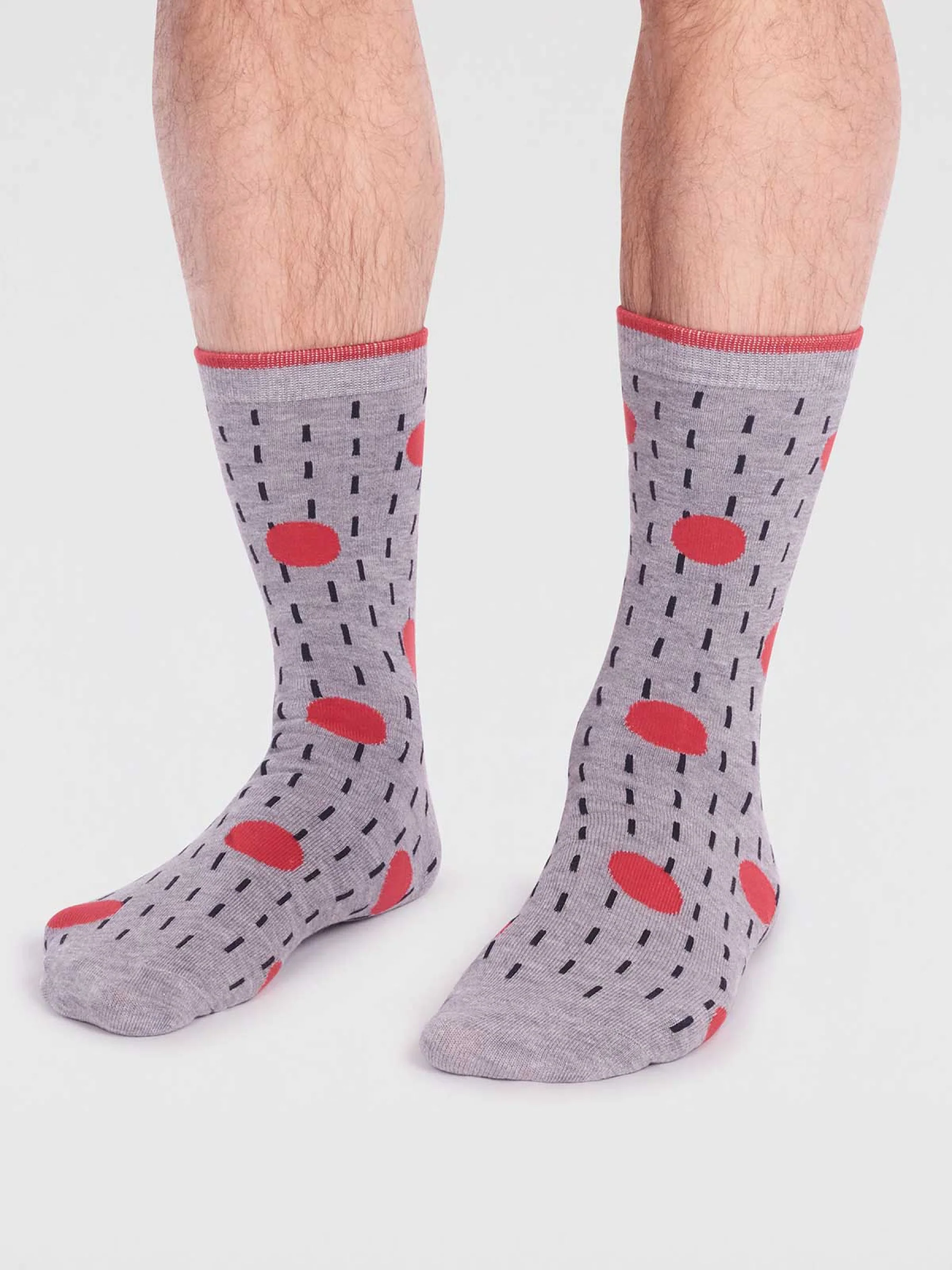 Leroy Bamboo Spot Socks - Grey Marle - Flockneti