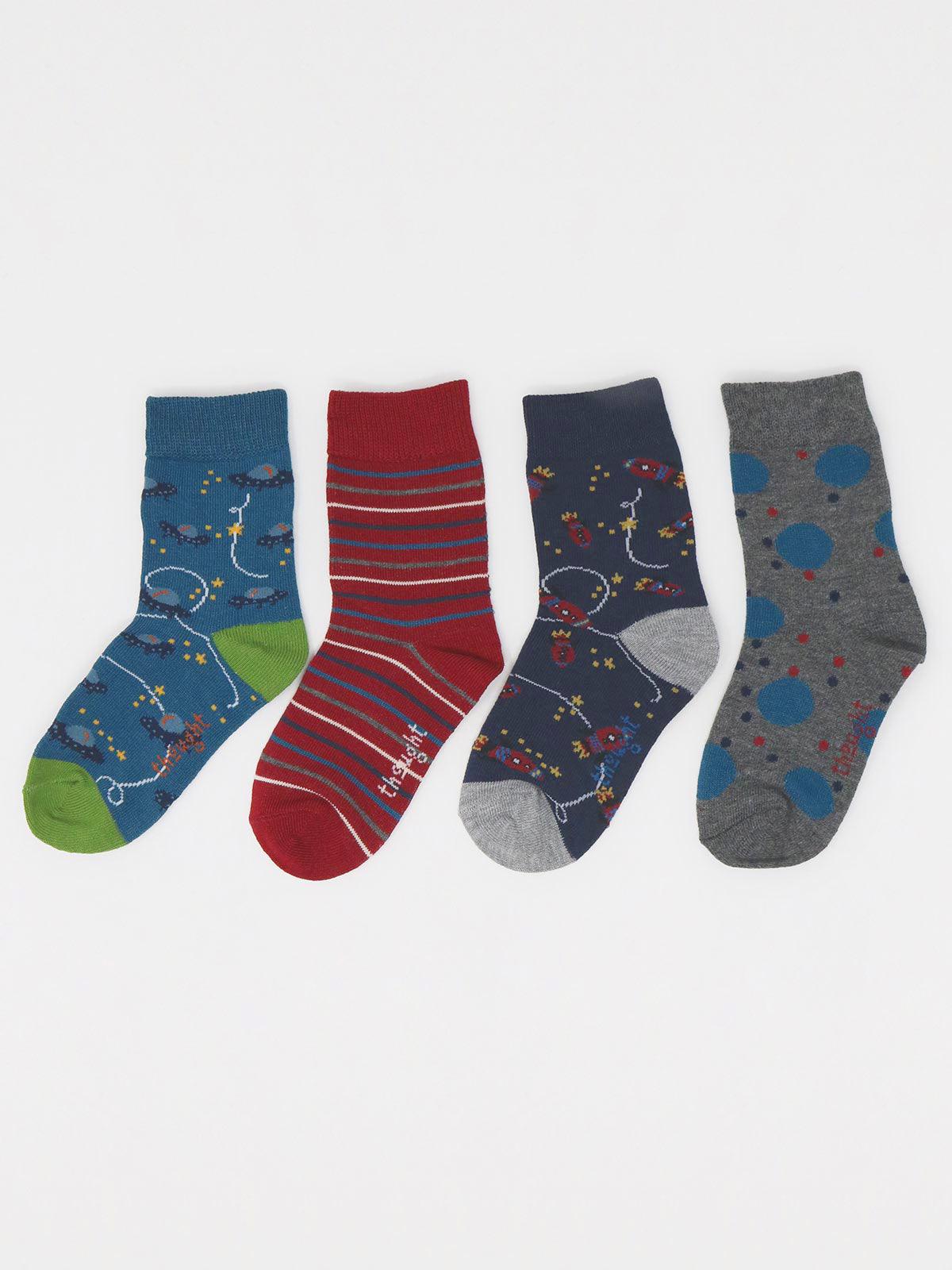 Franky Space Kids Bamboo 4 Sock Gift Box - Flockneti
