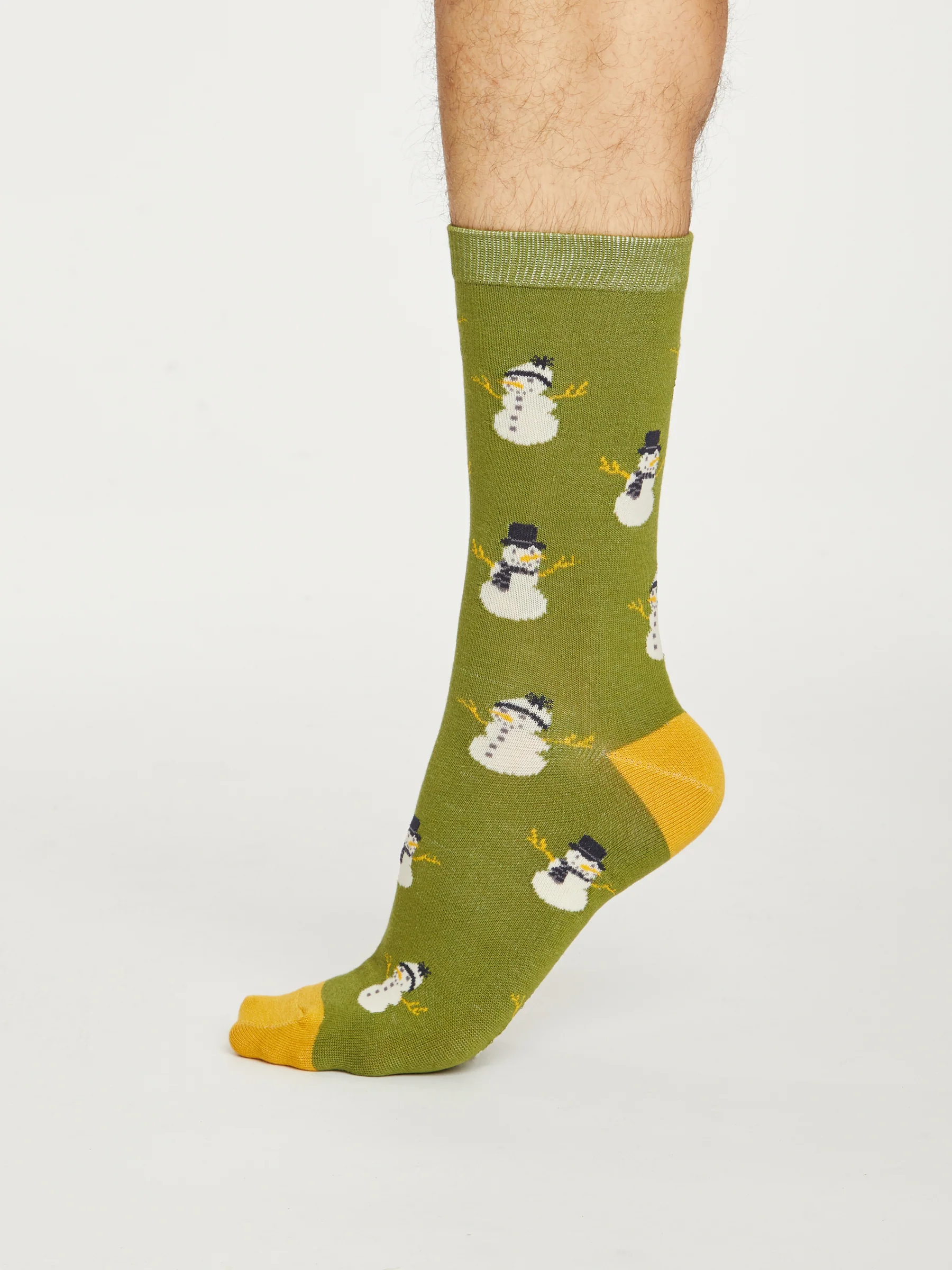 Snowman Socks - Olive - Flockneti