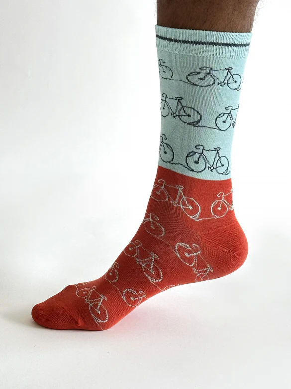 Riam Bike Bamboo Socks - Light Blue - Flockneti