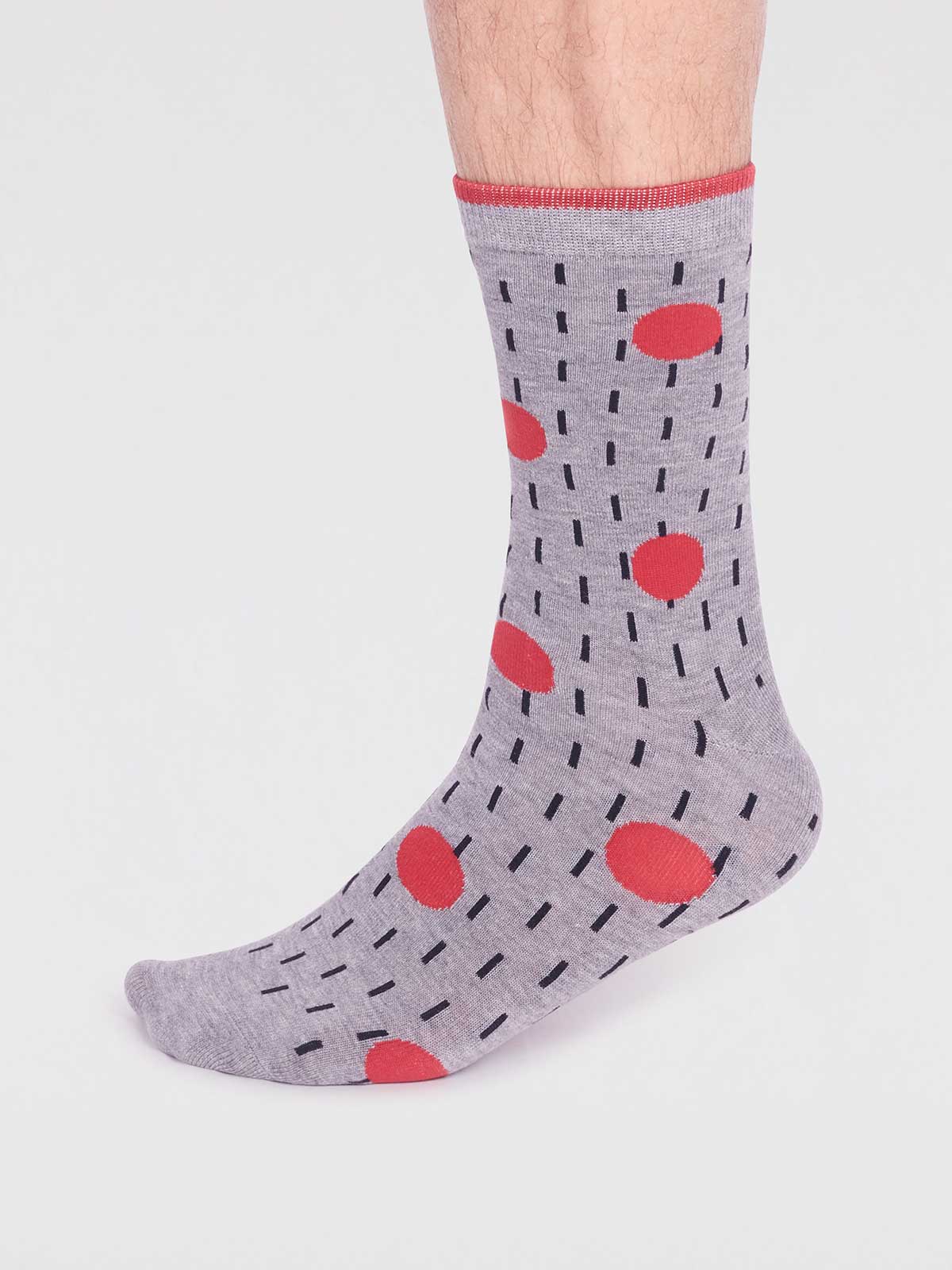 Leroy Bamboo Spot Socks - Grey Marle - Flockneti