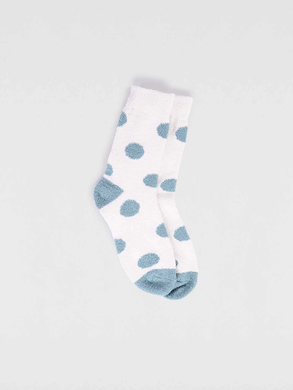 Sammie Kids' Recycled Polyester Stripe Fluffy Sock - Stone White - Flockneti