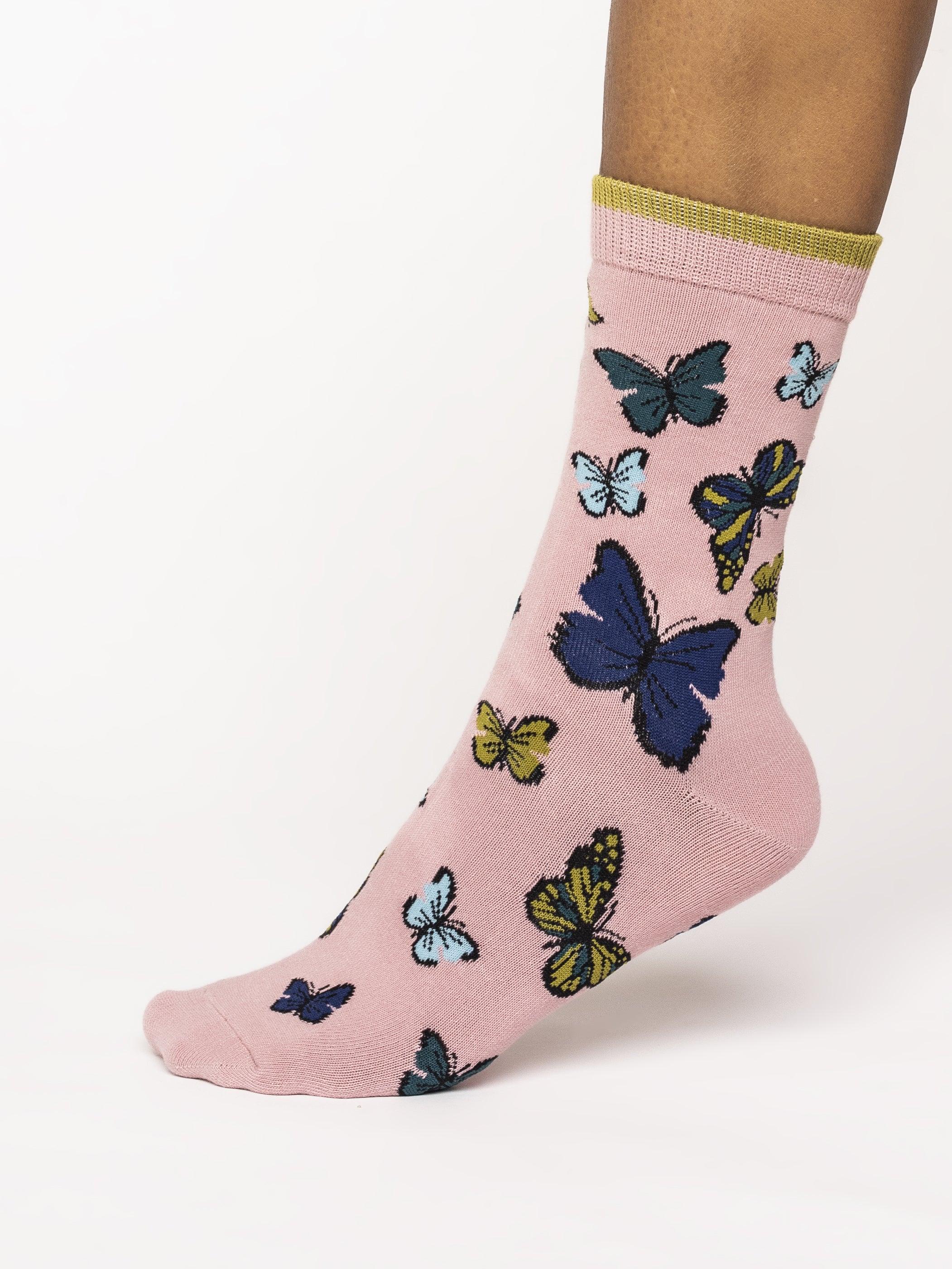Butterfly Socks - Blush Pink - Flockneti