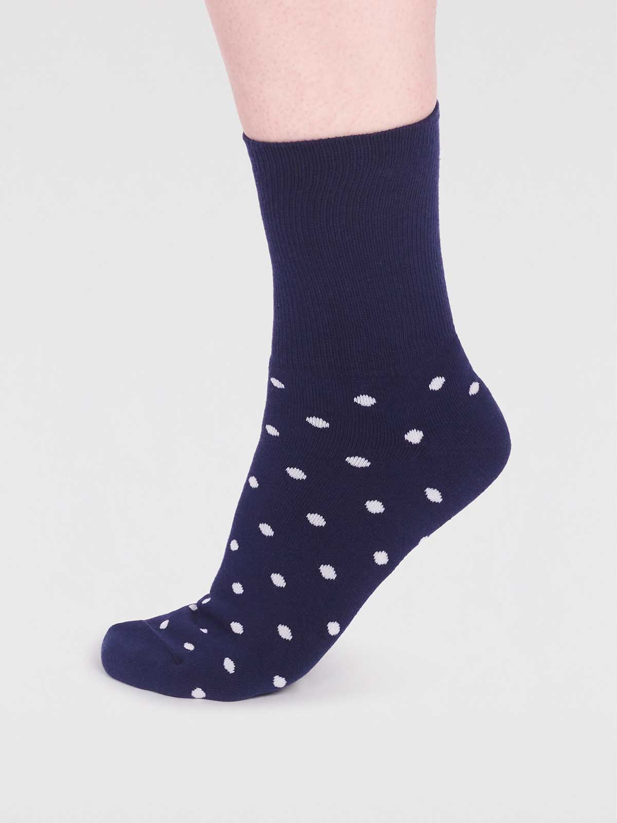 Amara Organic Cotton Spot Walker Socks - Navy - Flockneti
