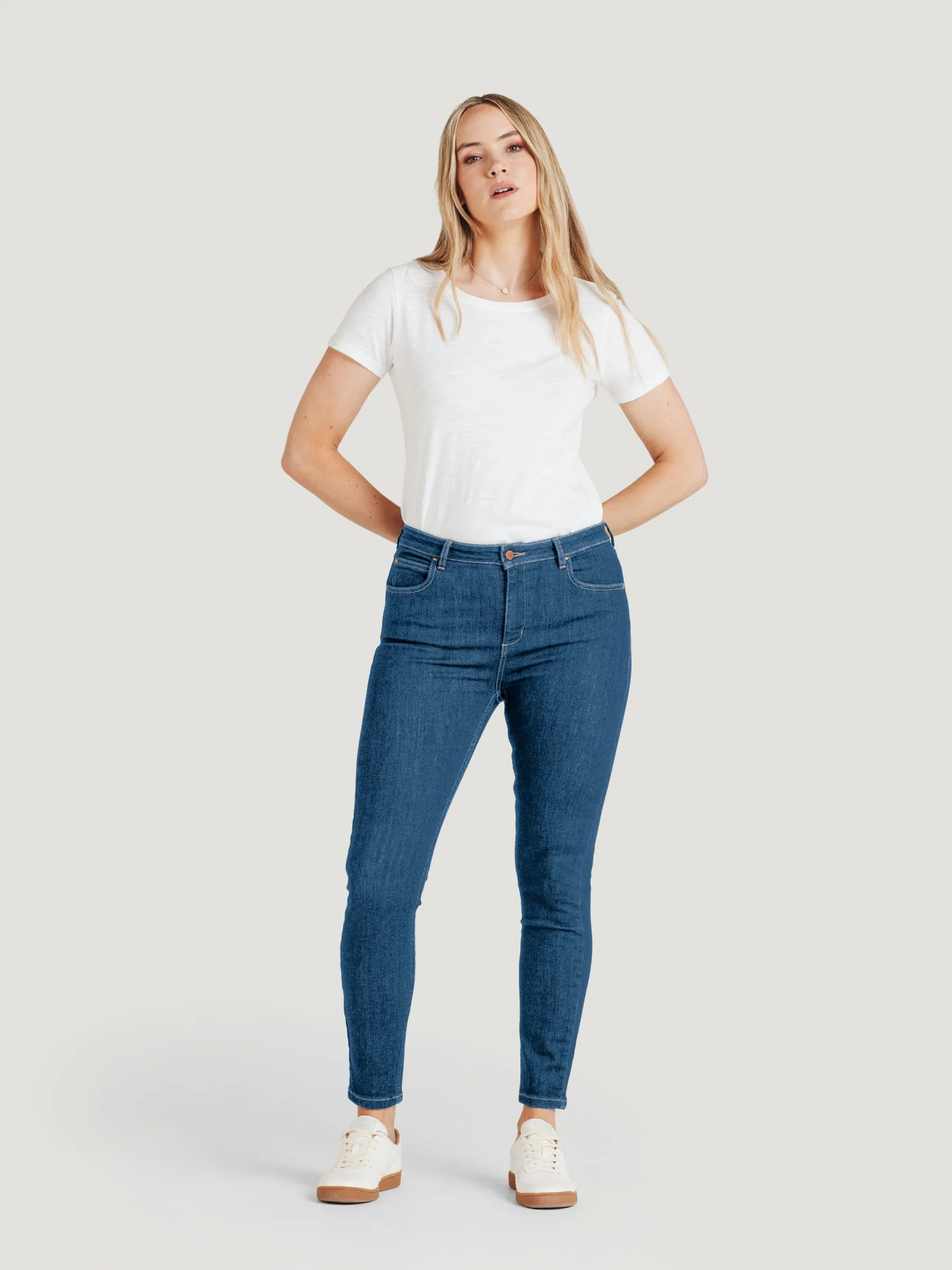 Essential Organic Cotton Skinny Jeans - Mid Blue - Flockneti