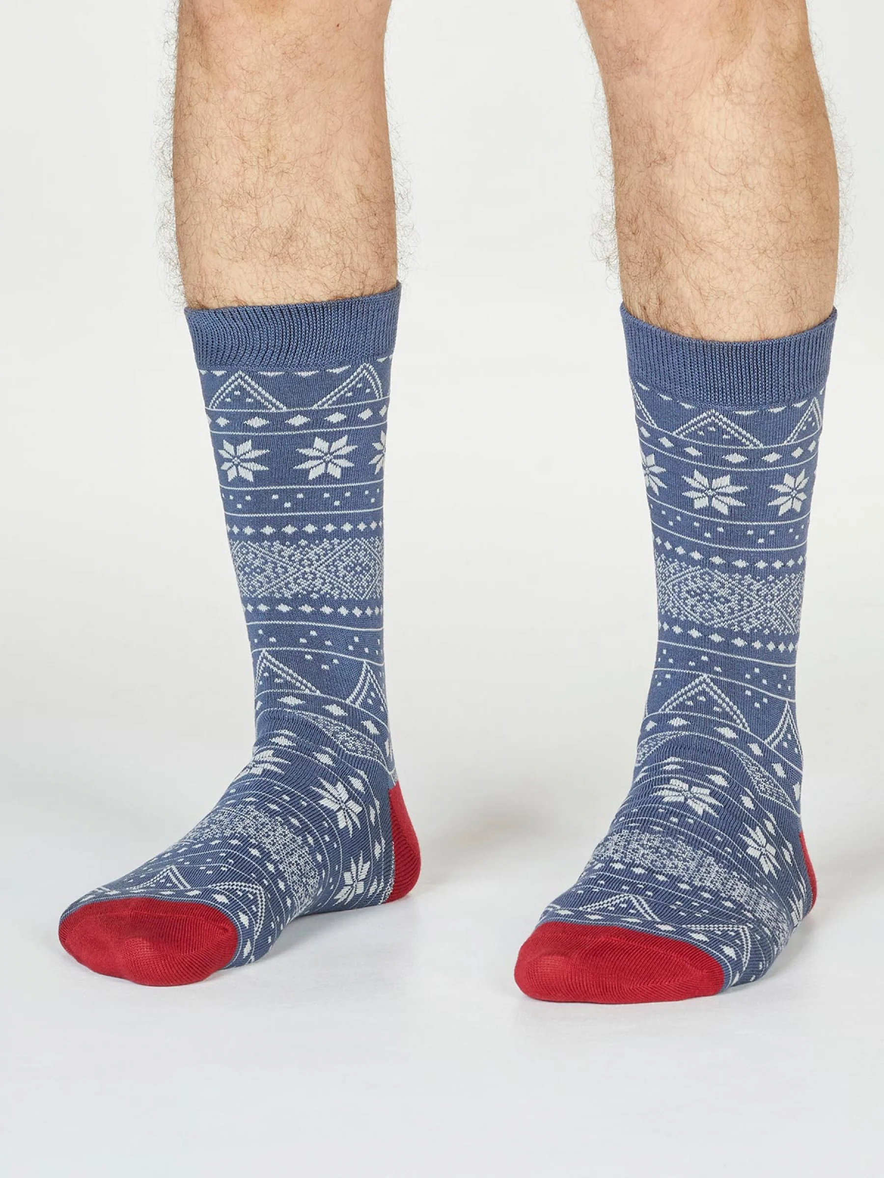 OLWIN FAIRISLE SOCKS - BLUE SLATE - Flockneti