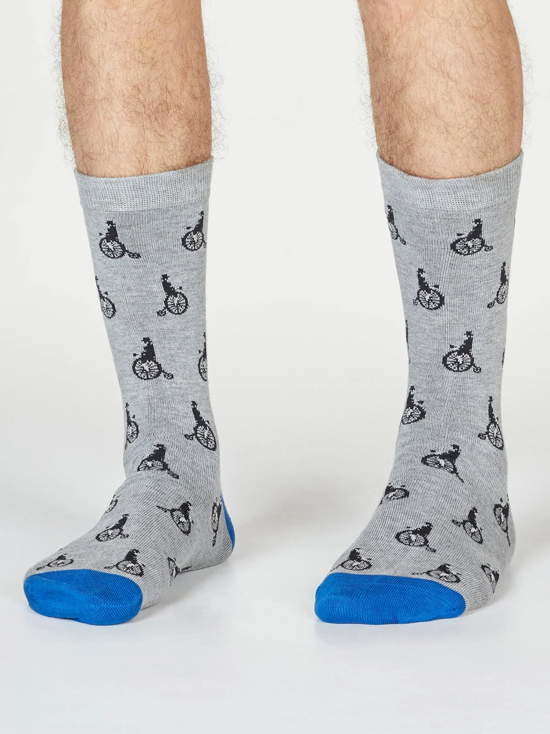 Ashton Bicycle Socks - Grey Marle - Flockneti