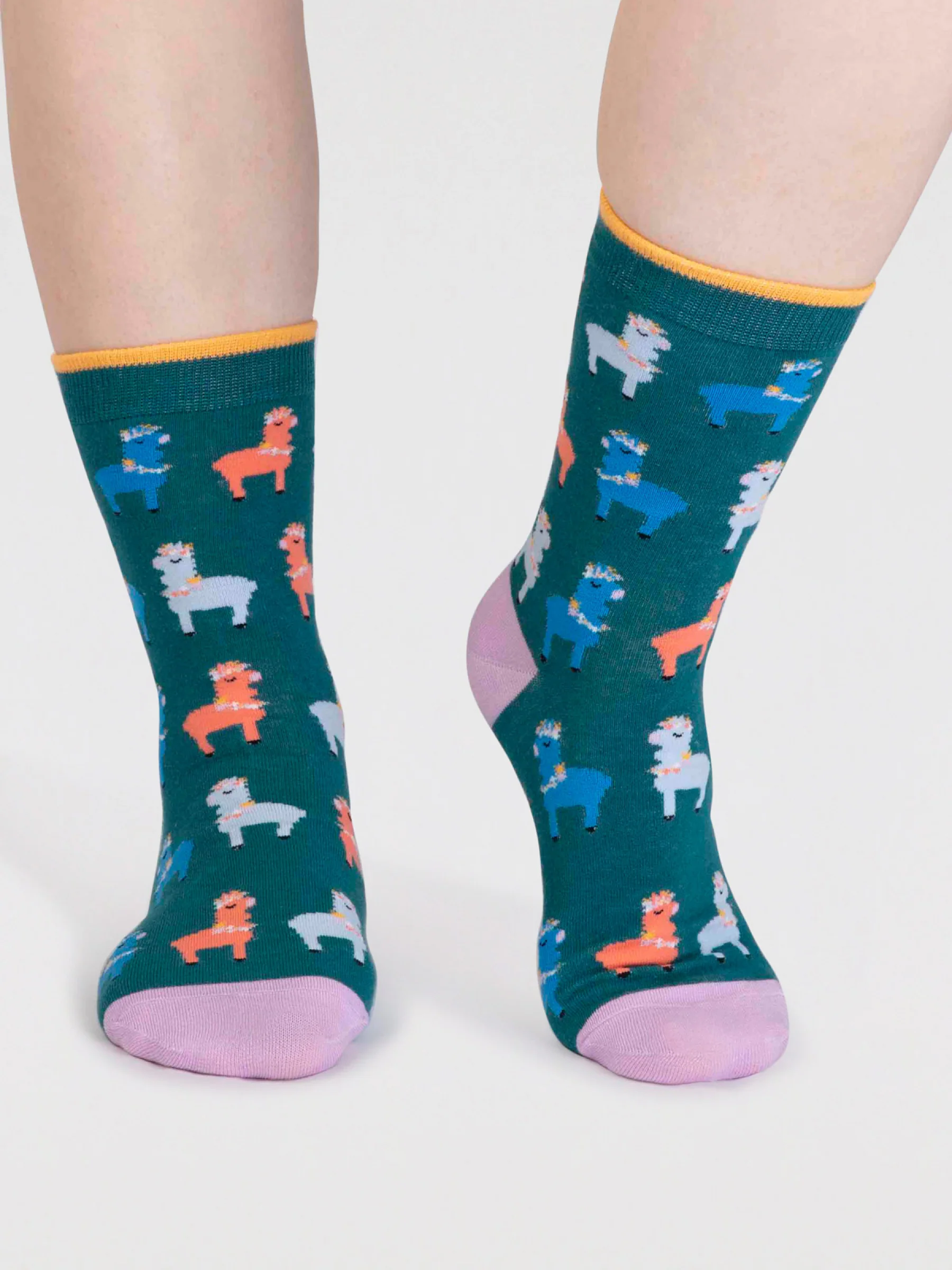 Maria Organic Cotton Llama Sock Box - Multi - Flockneti