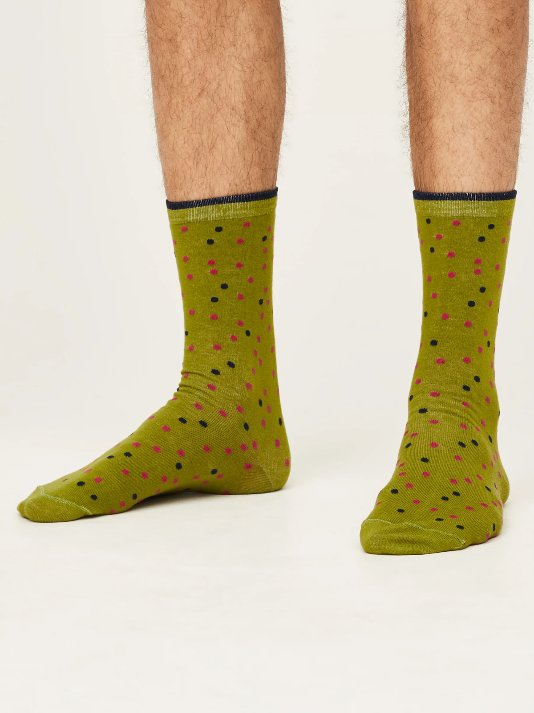 Spotty Socks - Olive Green - Flockneti