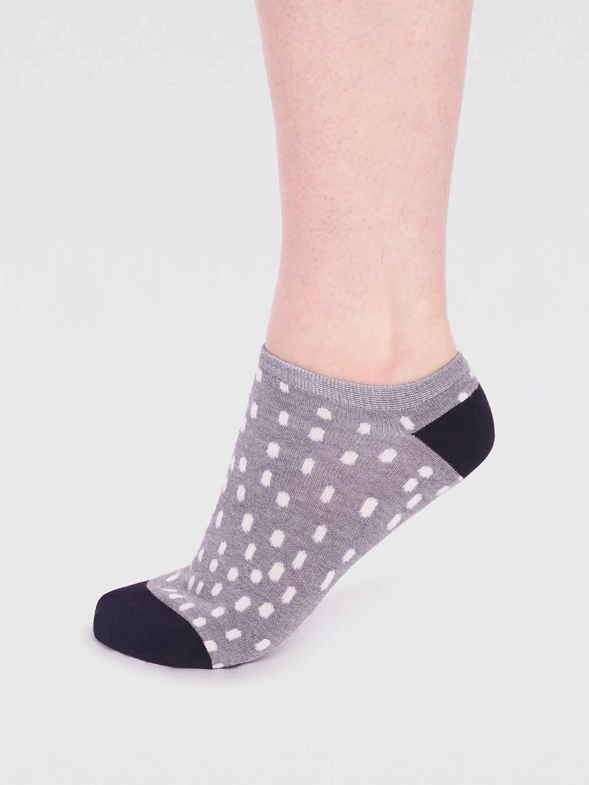 Serena Bamboo Spot Trainer Sock - Grey Marle - Flockneti