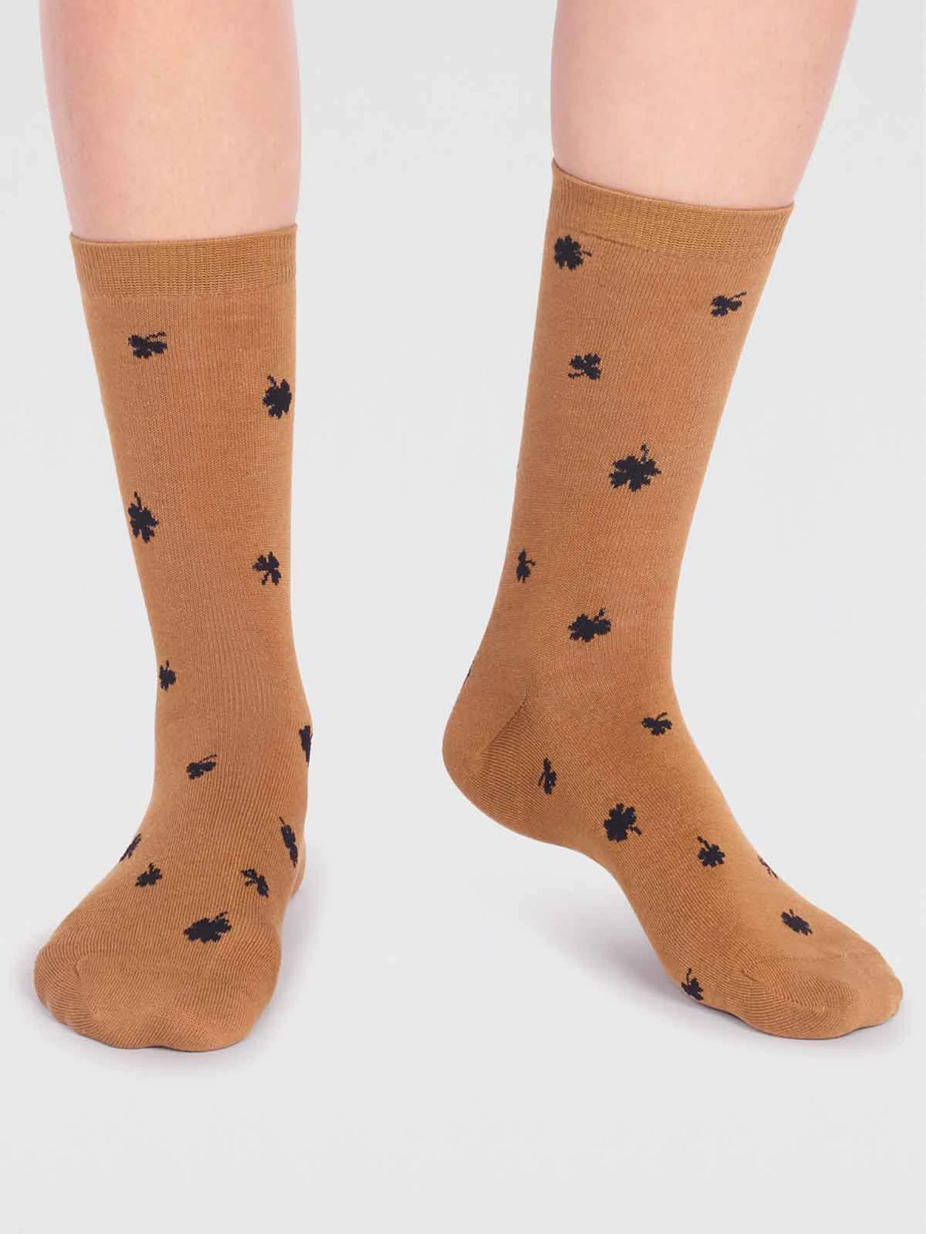 Niamh Bamboo Clover Socks - Straw Yellow - Flockneti