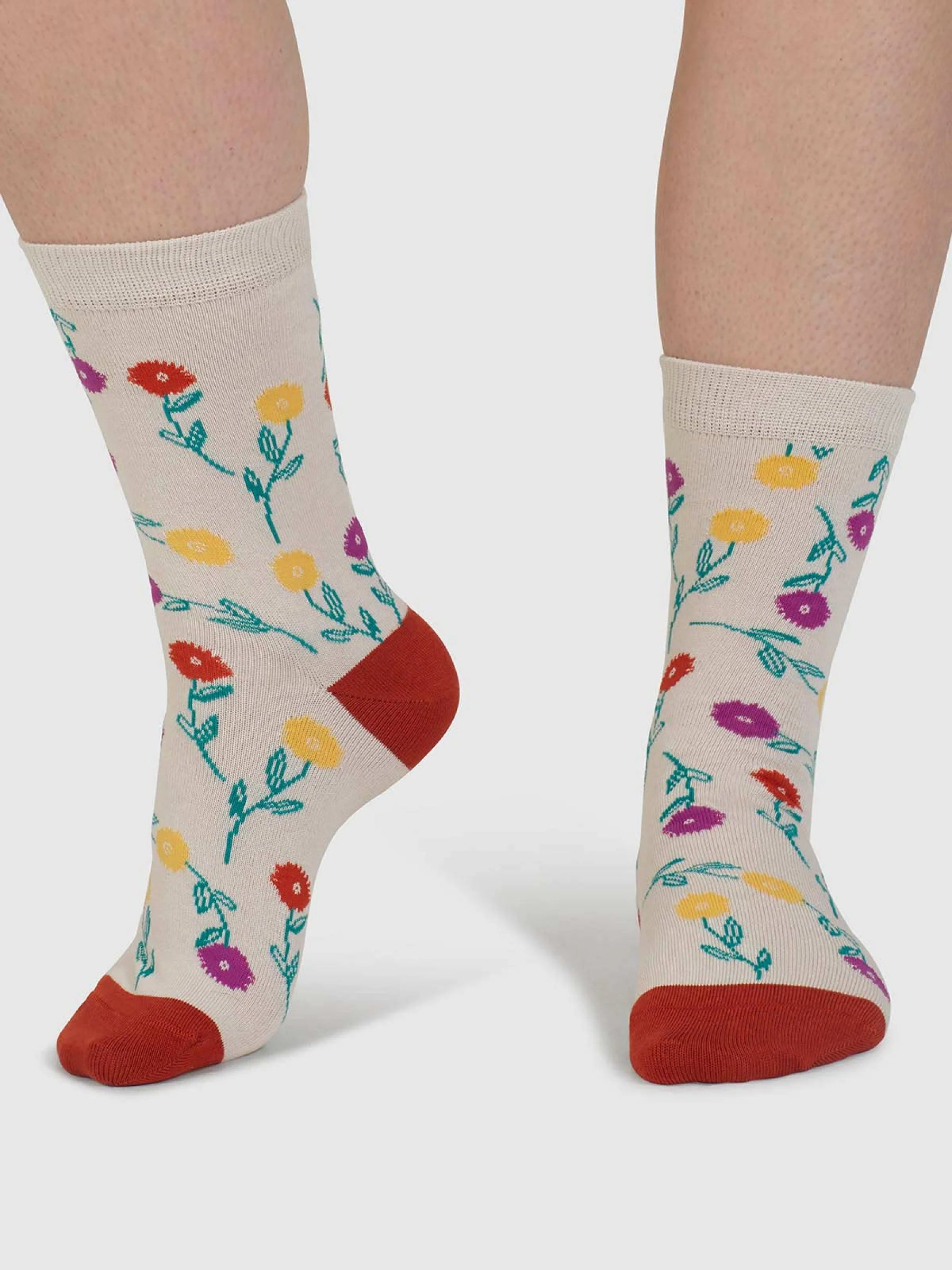Flavia Floral Bamboo 4 Pack Sock Box - Multi - Flockneti