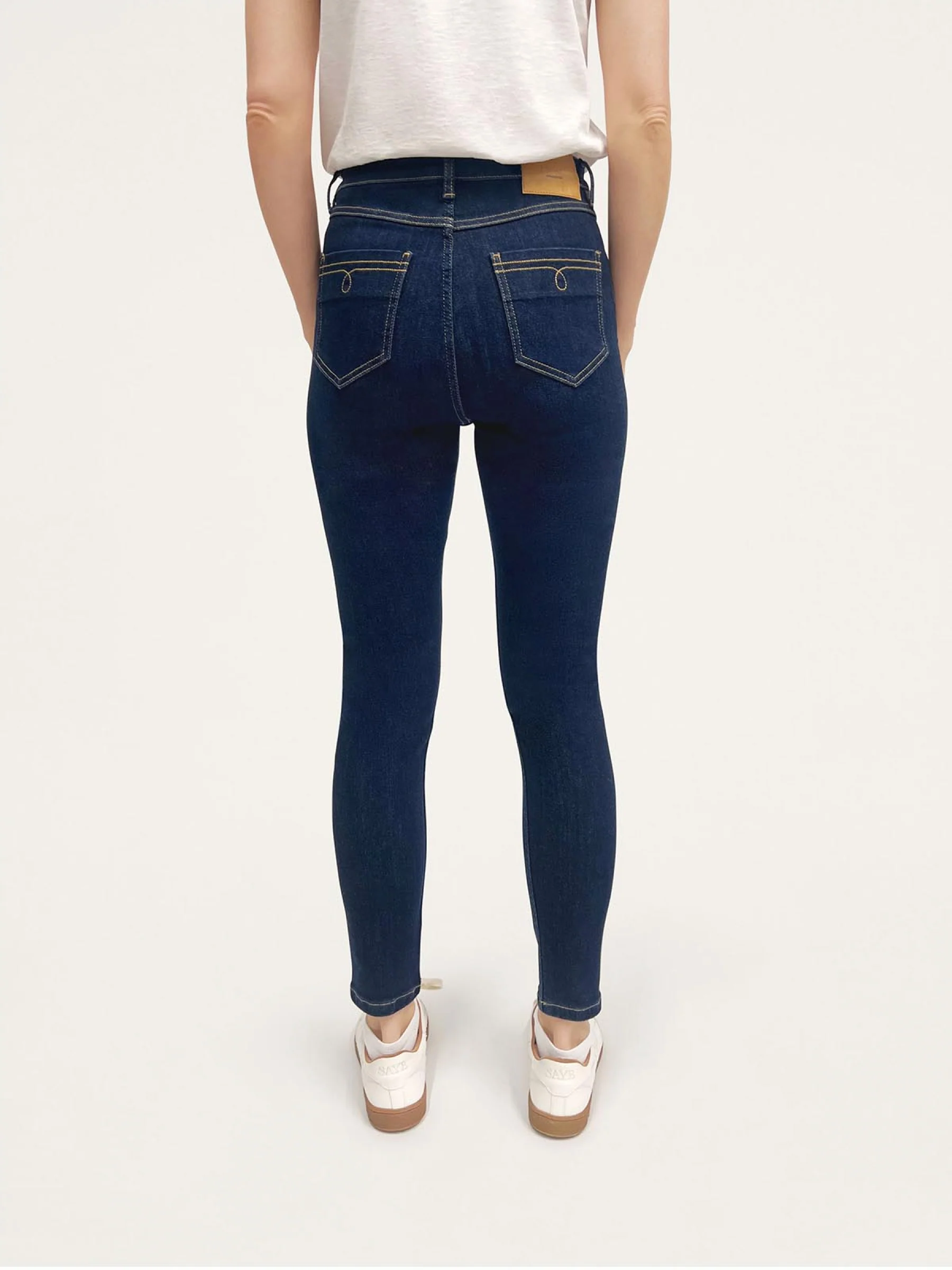 Essential Organic Cotton Skinny Jeans - Dark Indigo Blue - Flockneti