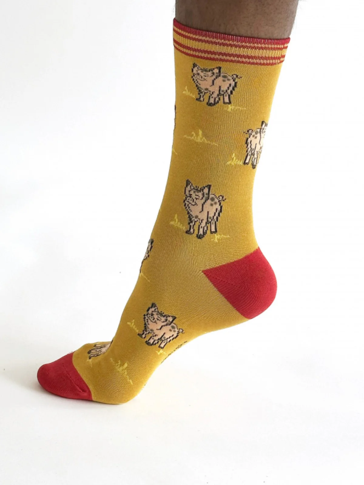 Willem Pig Bamboo Socks - Yellow - Flockneti