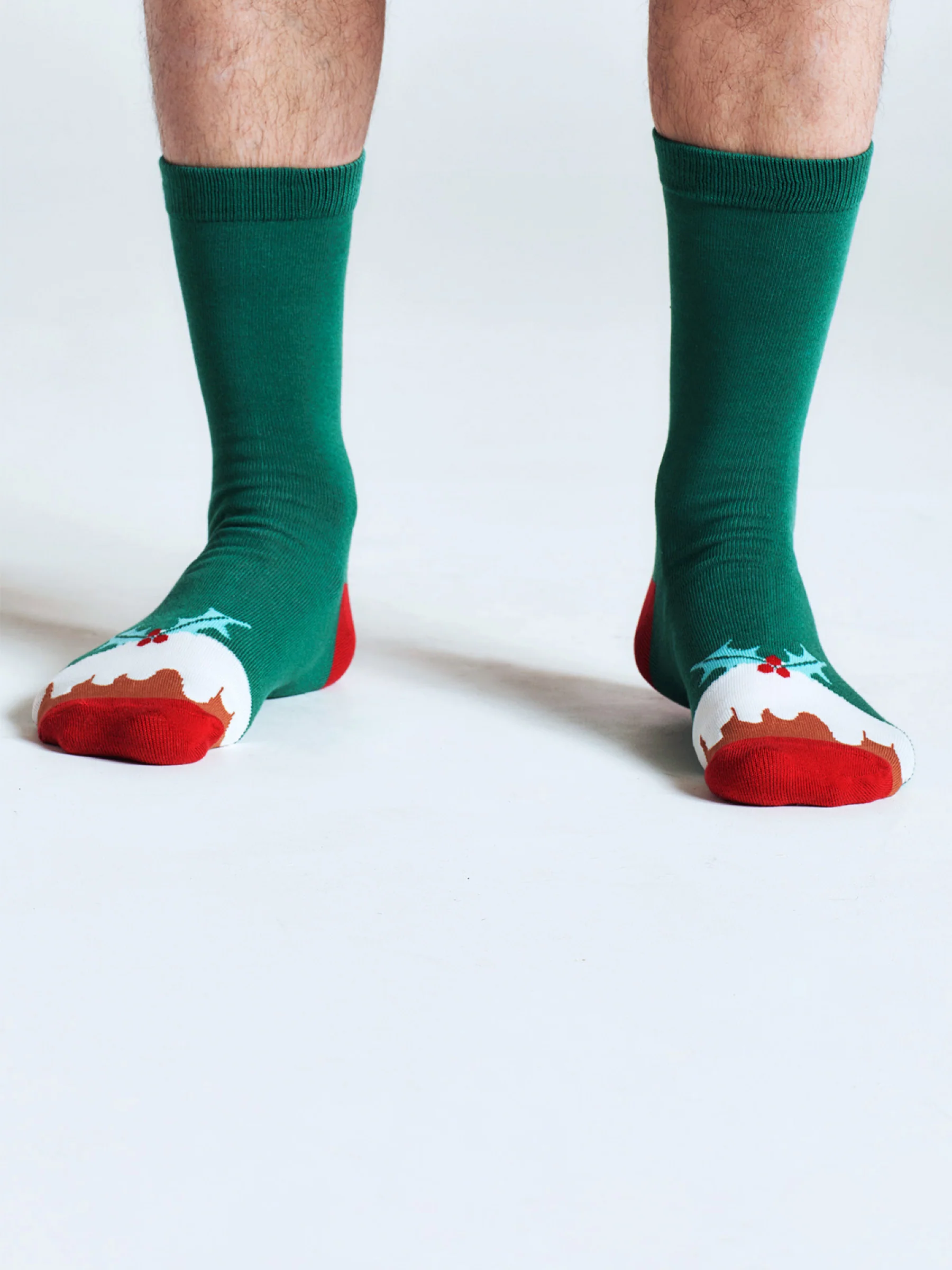 Nohea Christmas Pudding Bamboo Sock In A Bag - Multi - Flockneti